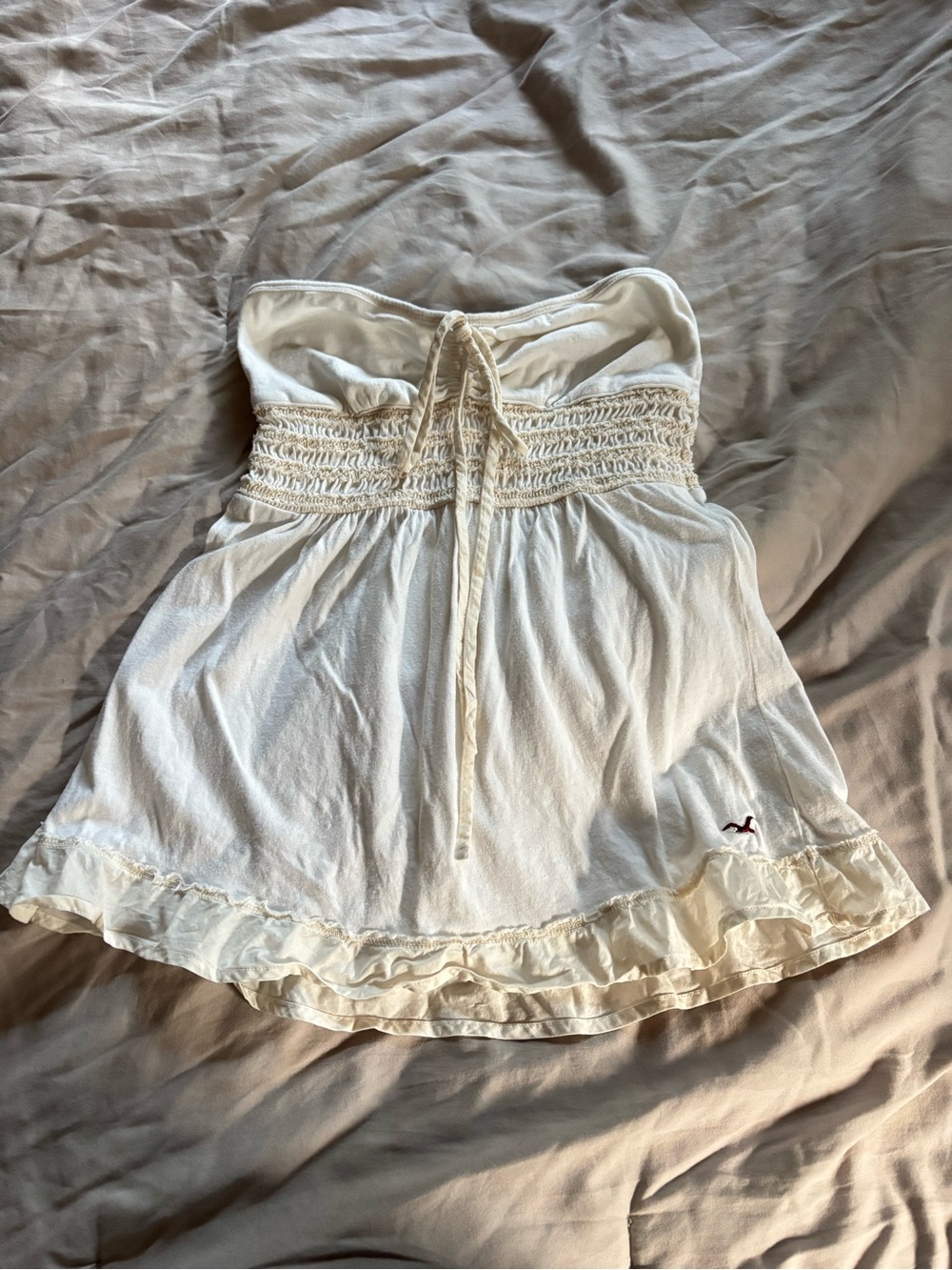 Hollister Vintage Cream Strapless babydoll Tank